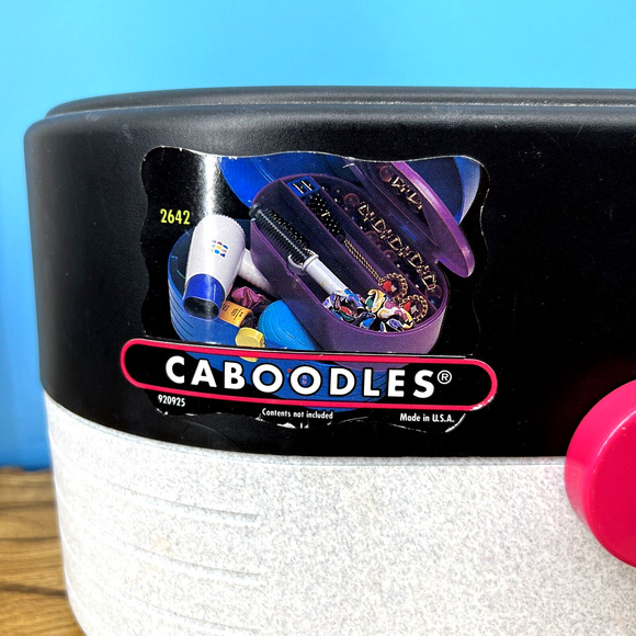 Vintage 80s 90s Caboodles Makeup Hair Accessory Storage Case Black Pink 920925 - Picture 3 of 9